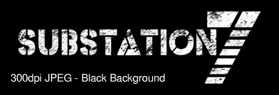 SubStation 7 White Logo - 300dpi JPEG, Black Background